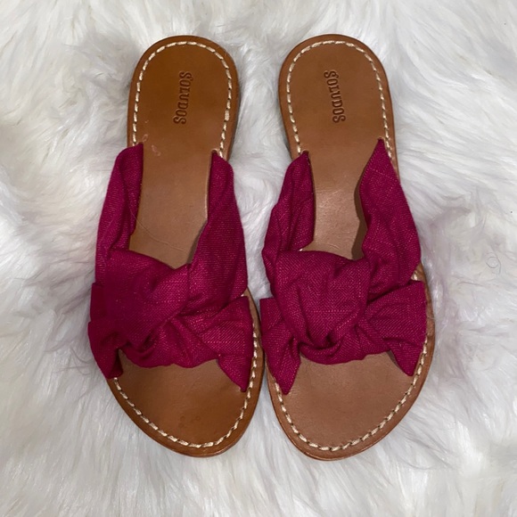 Fuchsia Soludos Slides in Size 6.5 - Picture 1 of 4